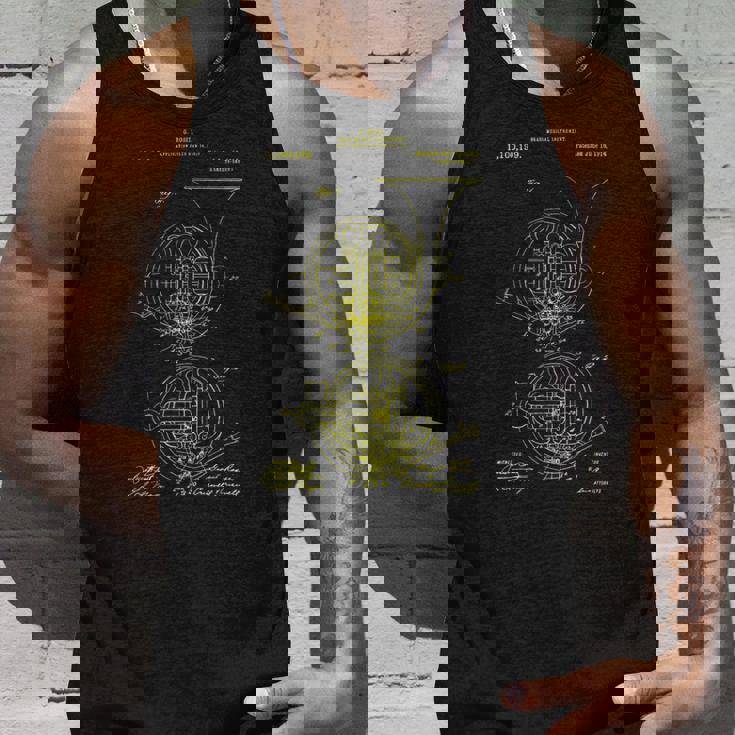 ビンテージ特許プリント 1914 フレンチホルン奏者 タンクトップ 彼への贈り物