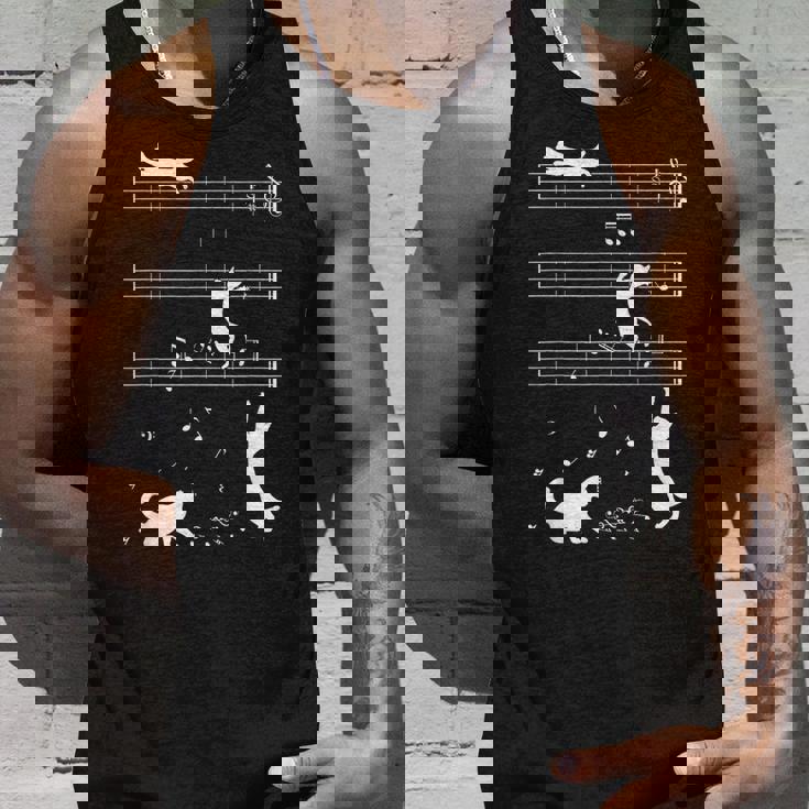 ピアノ音符 遊び心のある猫 タンクトップ 彼への贈り物