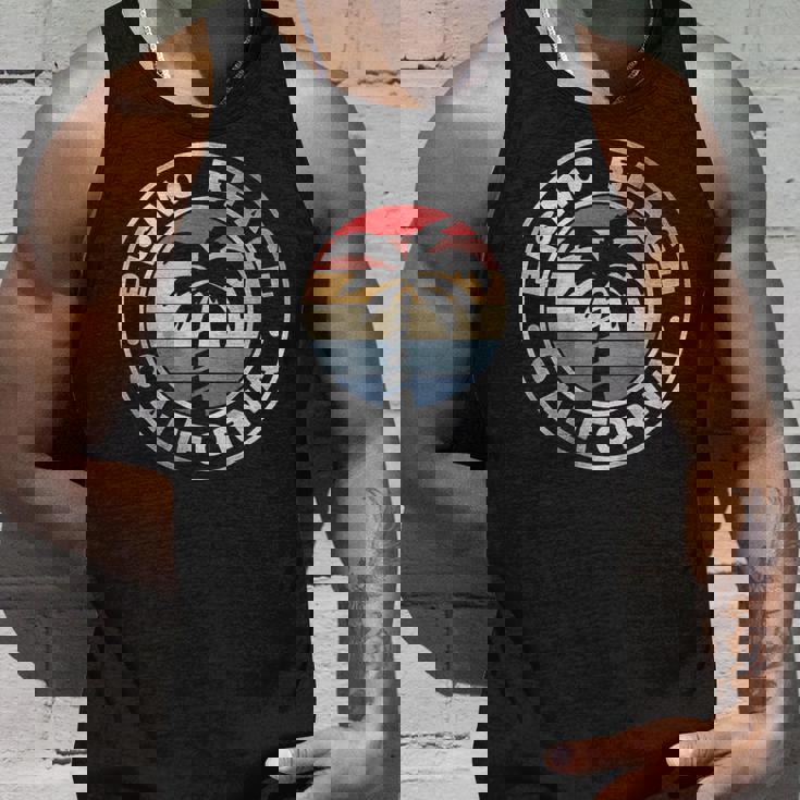 ピズモビーチ カリフォルニア サンセット ヤシの木 ビーチ レトロ タンクトップ 彼への贈り物