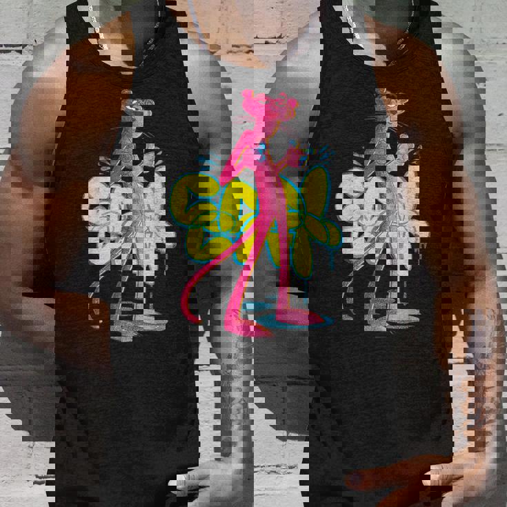 ピンクパンサー クールな猫 グラフィティ チョークアート タンクトップ 彼への贈り物