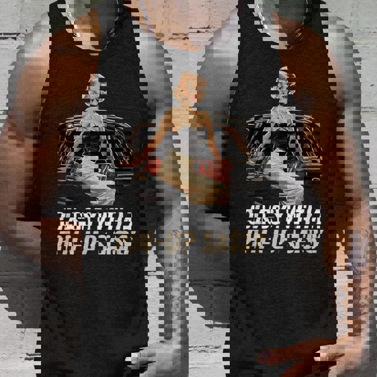 ピンナップガール クラシック オールドカー クラッシー ピンナップ生意気付き タンクトップ 彼への贈り物