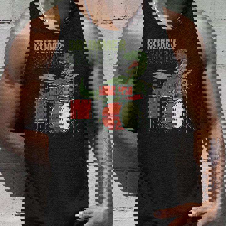 ファニー ドラマーサウルスレックス 恐竜ドラマー ギフト 恐竜ドラム タンクトップ 彼への贈り物