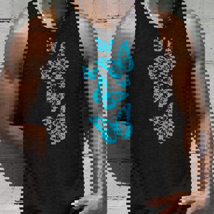 ファンタジー エレガント 蝶 ブルー ブラック シェイプ マニア タンクトップ 彼への贈り物