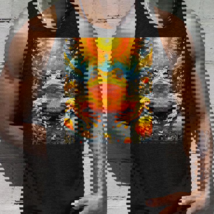 ファンタジー キュート イエロー カエルの太陽 タンクトップ 彼への贈り物