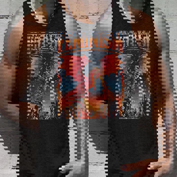 フェミニズム ドラゴン 家父長制を地面に燃やす フェミニスト タンクトップ 彼への贈り物