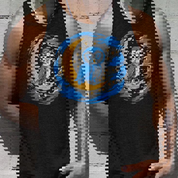 フクロウ 月 夜 星 タンクトップ 彼への贈り物