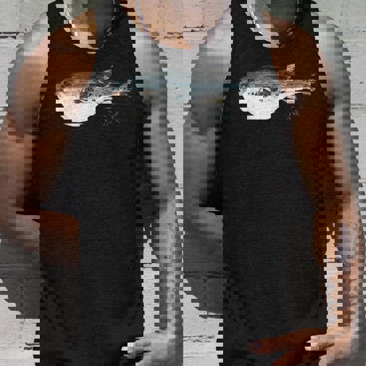 フグ 漁師デザイン 海洋愛好家向け タンクトップ 彼への贈り物