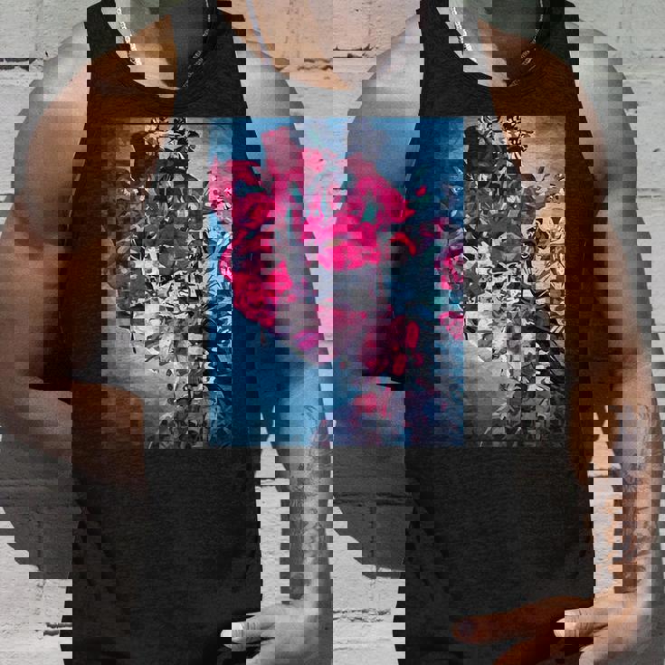 フラワー スカル フローラル シュガー ダーク アート グランジ エステティック ホラー タンクトップ 彼への贈り物