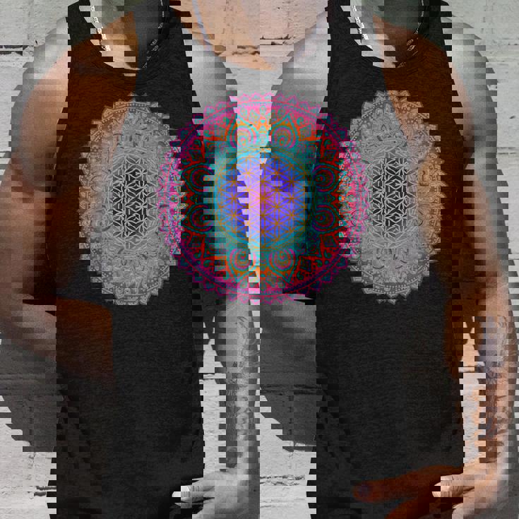 フラワー・オブ・ライフシンボル 民間伝承 マンダラ 5 ファン ファン ファン タンクトップ 彼への贈り物