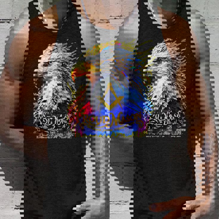 フリーメイソンs&C「マイティカラーイーグル」と書かれたフリーメイソンのシンボル。 タンクトップ 彼への贈り物