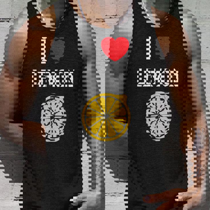 フルーツ レモン 面白いユーモア かわいい シンプル 小さなレモン I Love Lemon タンクトップ 彼への贈り物