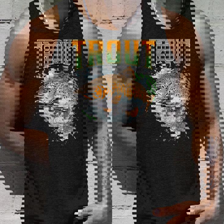 ブラウントラウト 釣り アウトドア 自然愛好家 淡水魚 タンクトップ 彼への贈り物