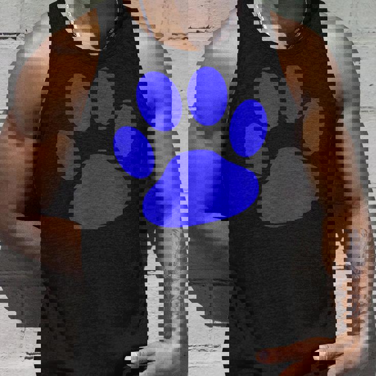 ブルー 肉球 プリントシャツ タンクトップ 彼への贈り物