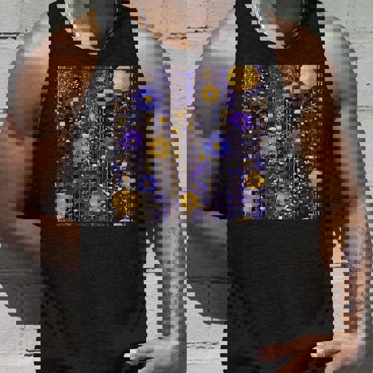 ブルーとゴールド フラワーガーデン アフタークリムト タンクトップ 彼への贈り物