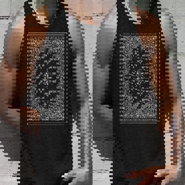 ブルーバンダナプリント ロイヤルネイビーブルー ペイズリー服 タンクトップ 彼への贈り物