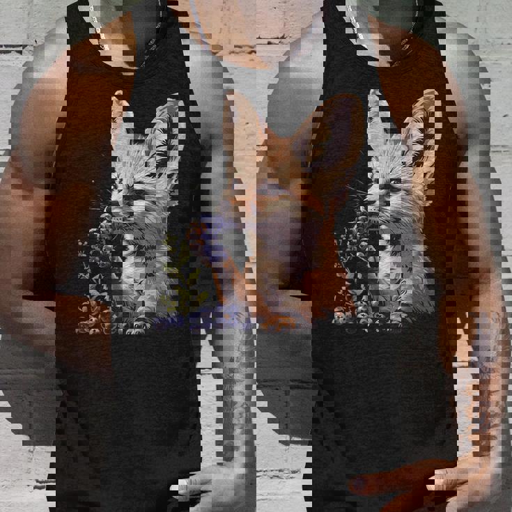 ブルーベリー フェネック キツネ ブルーベリー アニマルアート 野生動物 自然 タンクトップ 彼への贈り物