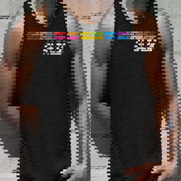 プラウドアライlgbtゲイ平等lgbtqプライドパンセクシャルパンフラッグ タンクトップ 彼への贈り物