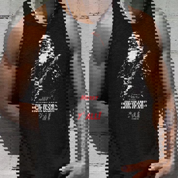 ヘヴィメタルのクリスマス、ギターを弾くサンタ タンクトップ 彼への贈り物