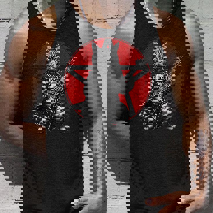 ヘヴィメタル猫とデスメタルミュージック メタルヘッド ロックギター タンクトップ 彼への贈り物