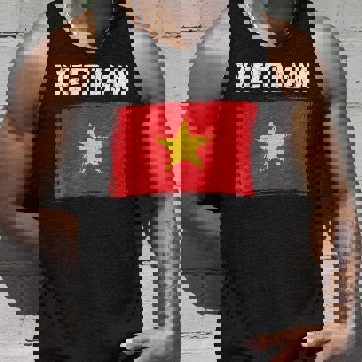 ベトナム国旗 ホリデー ビンテージ グランジ ベトナム国旗 タンクトップ 彼への贈り物