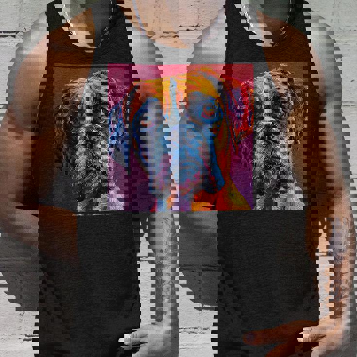 ボクサー 犬 カラフル イラスト グラフィック タンクトップ 彼への贈り物