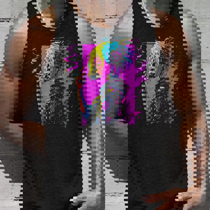 ボヘミアン・ガール、スモーキング・ガールのサイバーパンク・イラストレーション タンクトップ 彼への贈り物