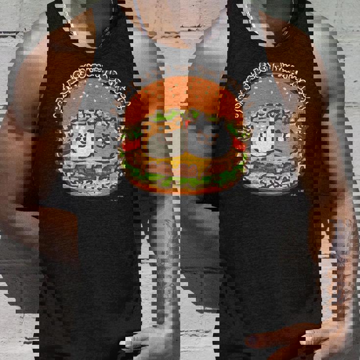 ボンレス犬とボンレス猫 ハンバーガー ダークカラー タンクトップ 彼への贈り物