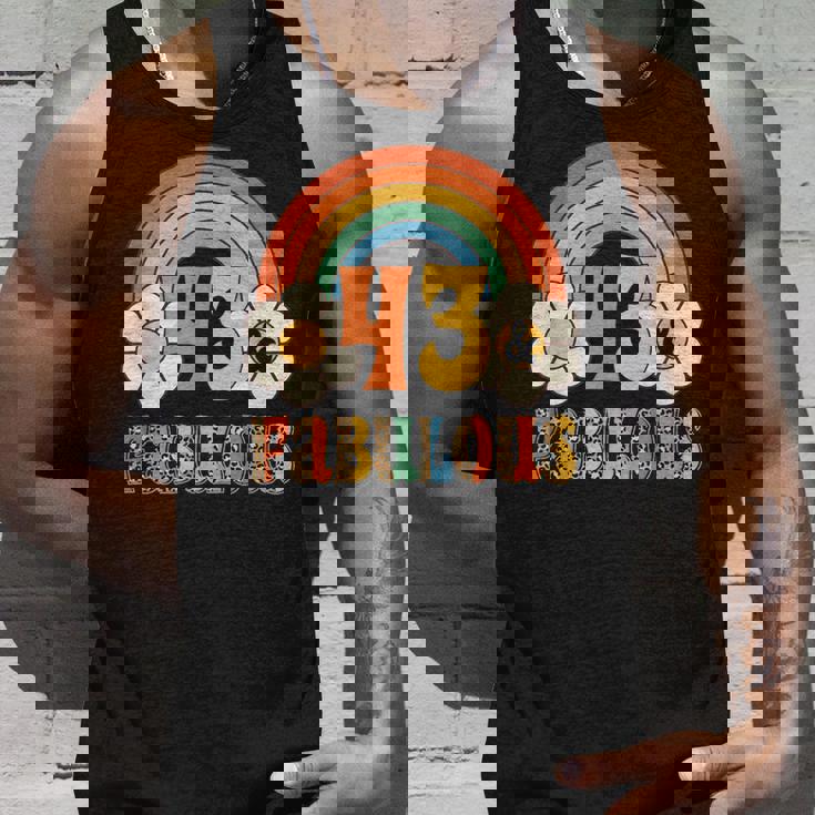 ボーホー レオパード レインボー 43 & ファビュラス ヴィンテージ 43歳の誕生日 タンクトップ 彼への贈り物