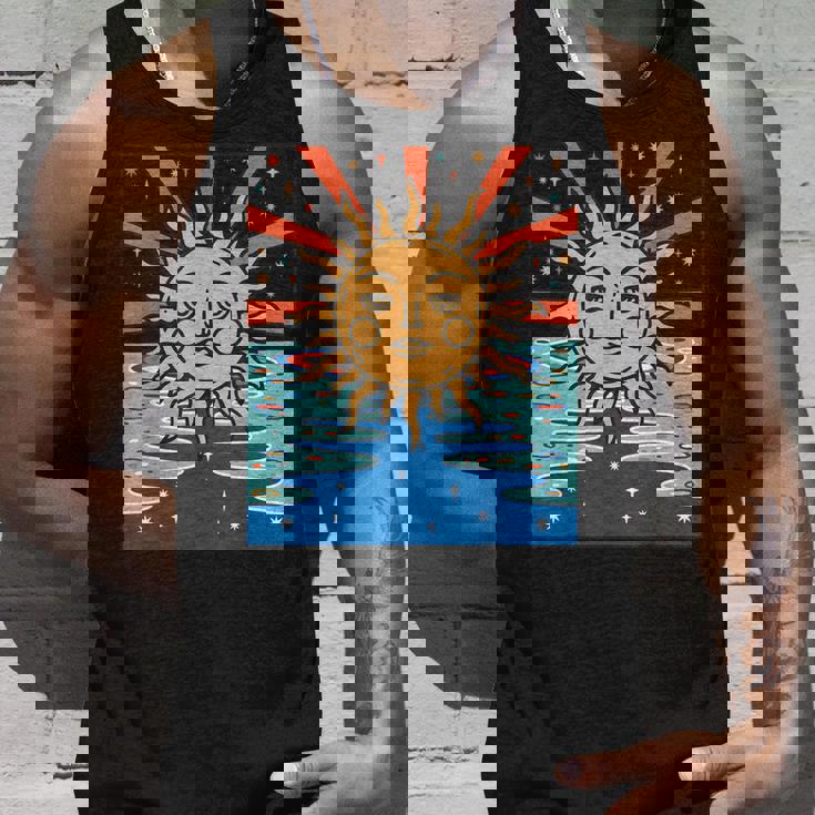 ボーホー 太陽と月 天体 三日月 フェイズ タンクトップ 彼への贈り物