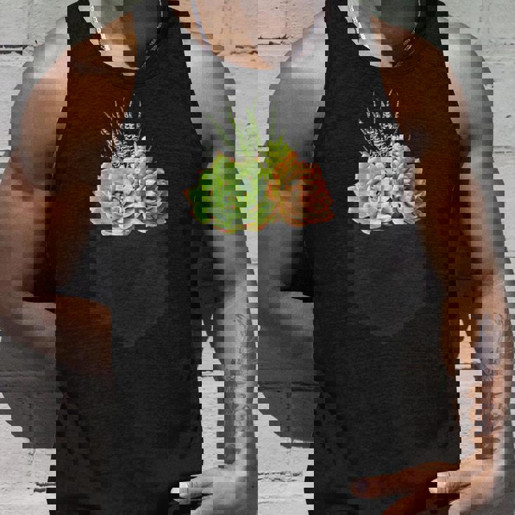 ポケットに入った多肉植物、胸にエケベリアセダム タンクトップ 彼への贈り物