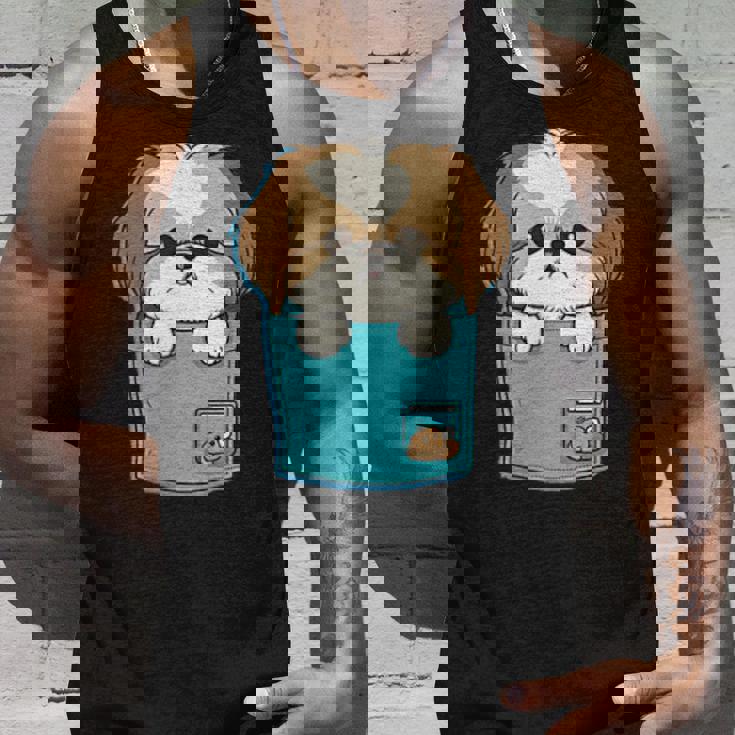 ポケット犬好きにはたまらないシーズー犬 タンクトップ 彼への贈り物