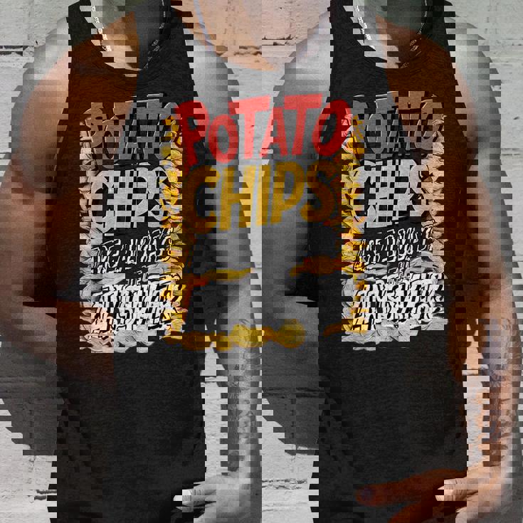 ポテトチップスは常に答えです スナック愛好家 ポテトチップス タンクトップ 彼への贈り物