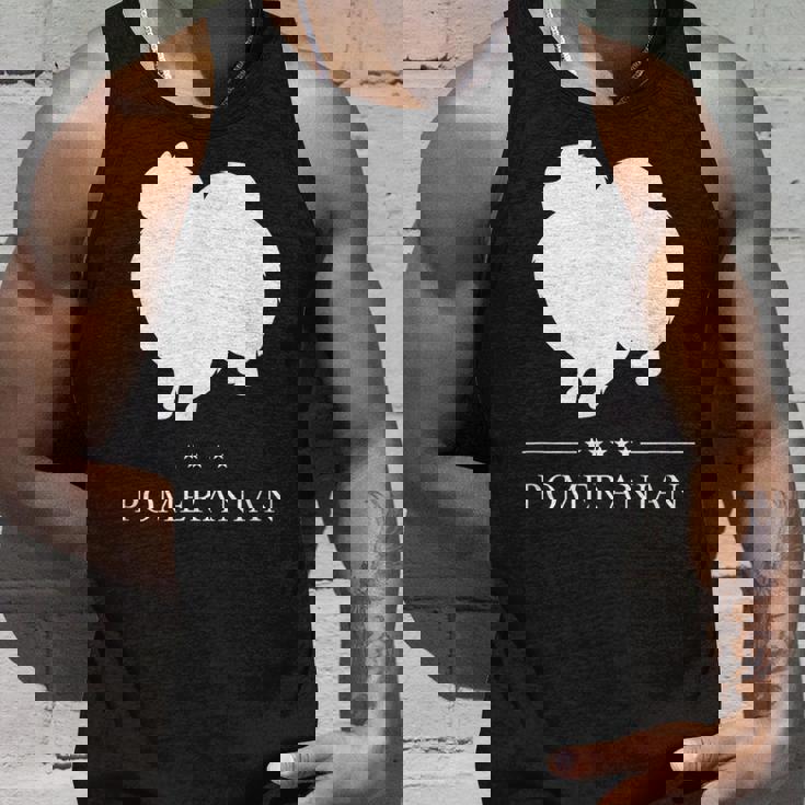 ポメラニアン 犬 ホワイト シルエット タンクトップ 彼への贈り物