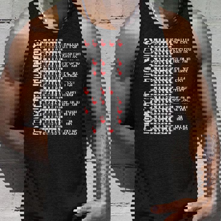 ポーカーハンド チートシートカード カジノゲーム 面白いプレイヤーギフト タンクトップ 彼への贈り物