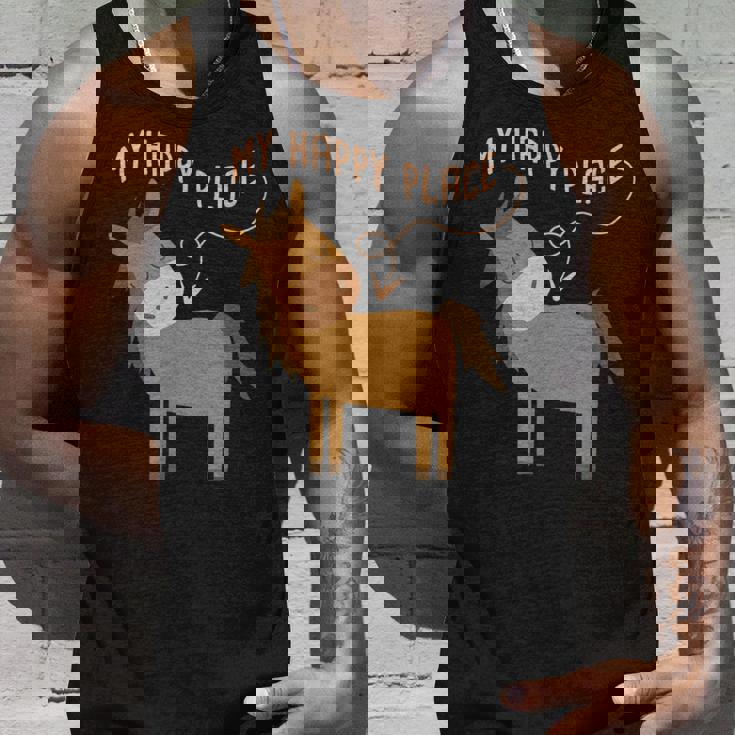 マイハッピープレイス I 馬好き I 乗馬 I 馬術用の馬 タンクトップ 彼への贈り物