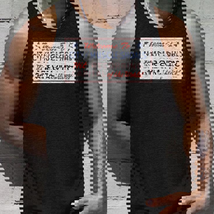 マッスルショールズ アラバマ サイン 録音 キャピタル ロック グラフィック タンクトップ 彼への贈り物