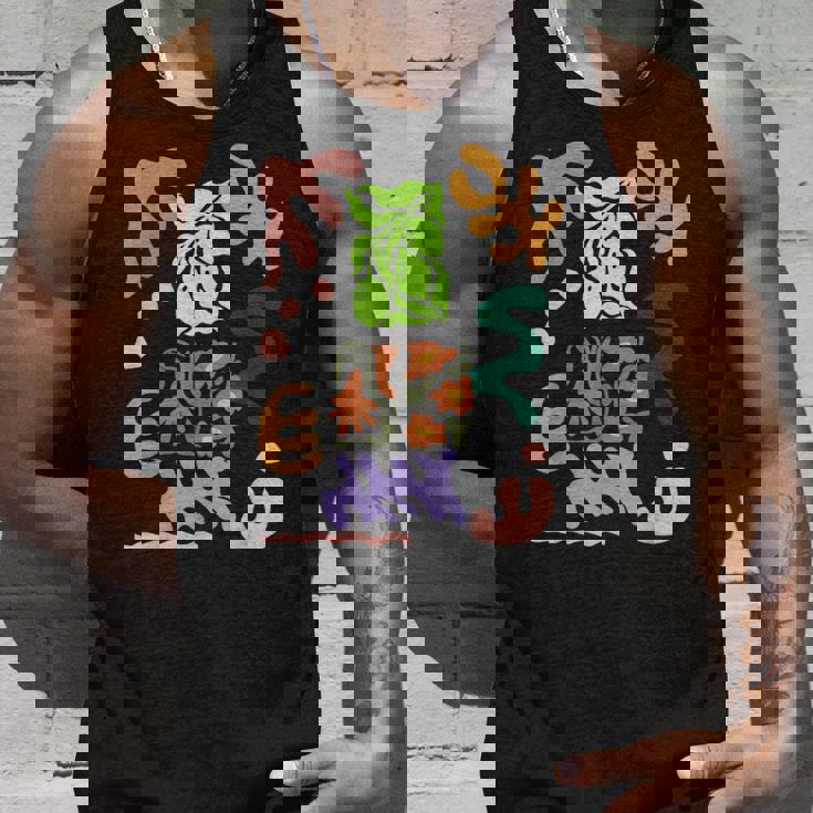 マティス風絵画 ボタニカル 花柄 抽象模様 タンクトップ 彼への贈り物