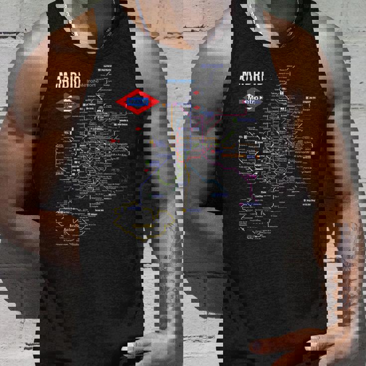 マドリード スペイン メトロ 地下鉄 電車地図 ギフト タンクトップ 彼への贈り物