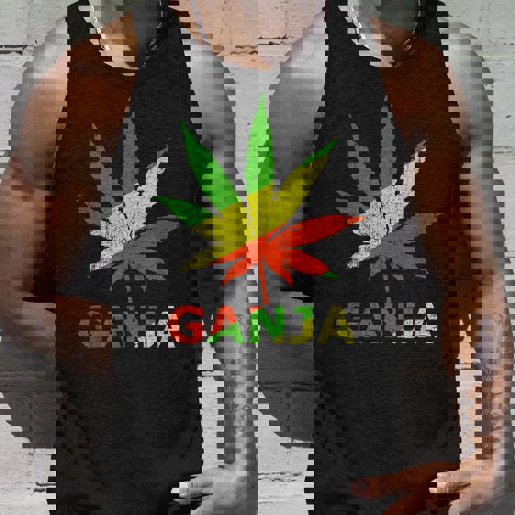 マリファナのガンジャ雑草の葉 ラスタカラー タンクトップ 彼への贈り物