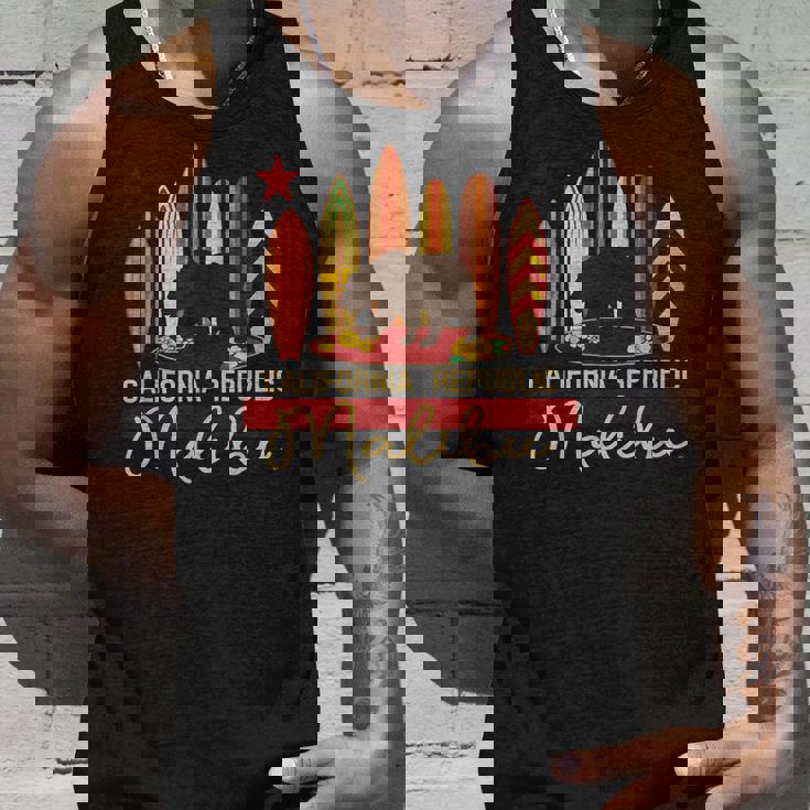 マリブ カリフォルニア リパブリック ベア サーファー 記念品 タンクトップ 彼への贈り物