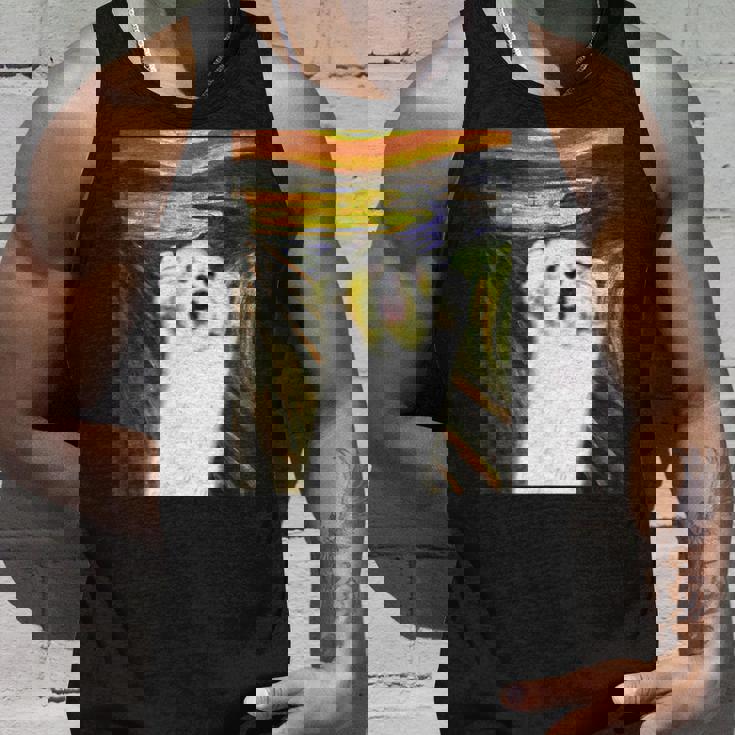 マルチーズ 面白いtシャツ 犬 ムンクの叫び かわいい メンズ 子供 おもしろ 服 グッズ ネタ わんこ タンクトップ 彼への贈り物