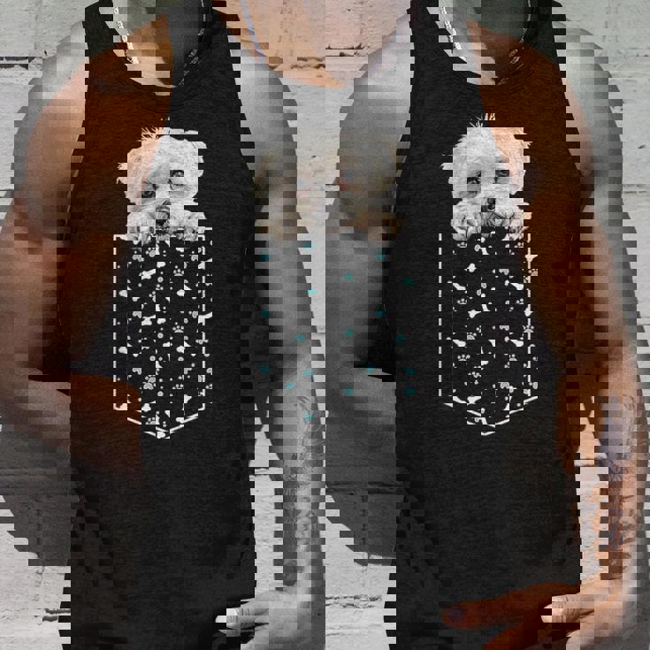 マルチーズ犬ポケット子犬の顔ペット愛好家 タンクトップ 彼への贈り物