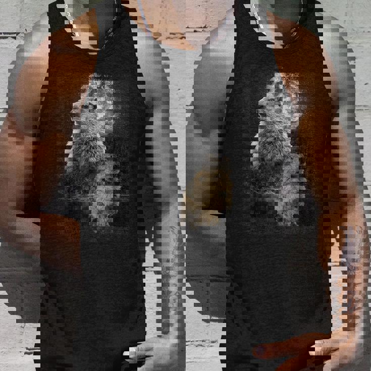 マーモット イラスト ムーン マーモット げっ歯類 マンケイ タンクトップ 彼への贈り物