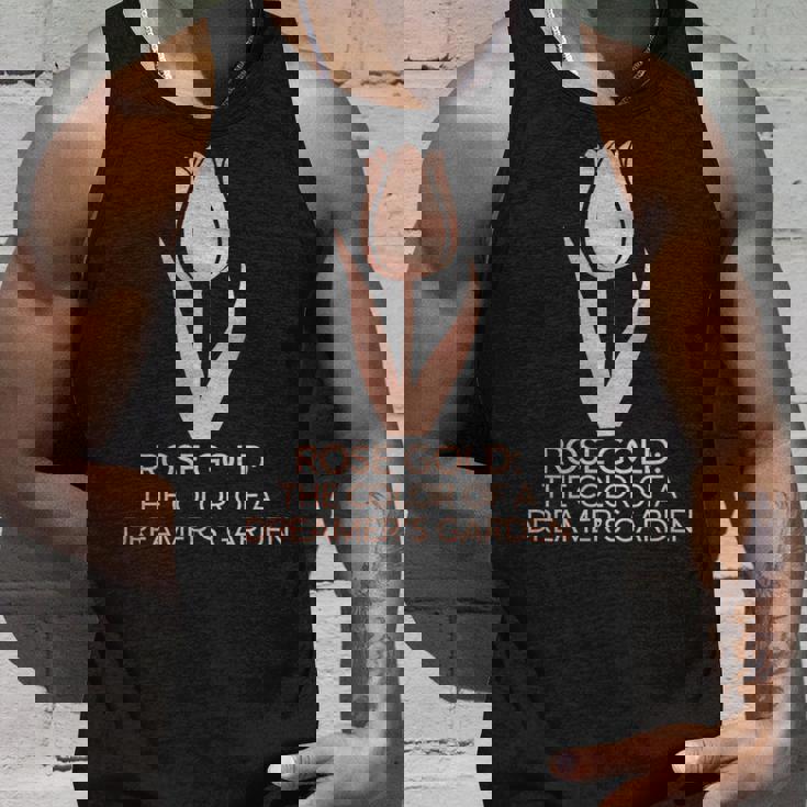 ミニマリスト フローラル ローズ ゴールド ドリーマーズ ガーデン チューリップアート タンクトップ 彼への贈り物