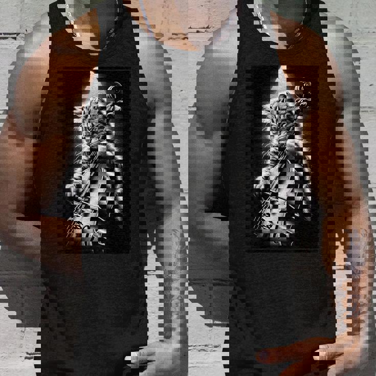 ミュージシャン チェロ奏者 面白い猫 チェロ奏者 タンクトップ 彼への贈り物