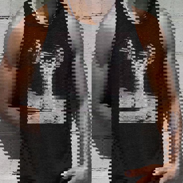 ムーンキャット 筋トレ 猫 フィットネス ジム ウェイトリフティング トレーニング 面白い猫 おもしろ タンクトップ 彼への贈り物