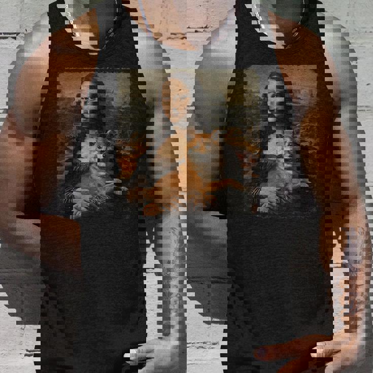 モナリザ 犬と一緒に 面白い 柴犬 アート 絵画 タンクトップ 彼への贈り物