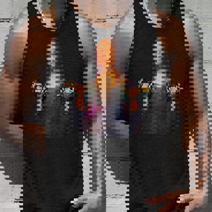 モナリザ 面白いtシャツ ジム 筋トレ 絵画 美術 メンズ おもしろ 面白い 服 おもしろグッズ ネタ タンクトップ 彼への贈り物