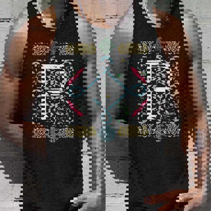 モノグラム 文字 P ケルト ヴィンテージ レトロ タンクトップ 彼への贈り物