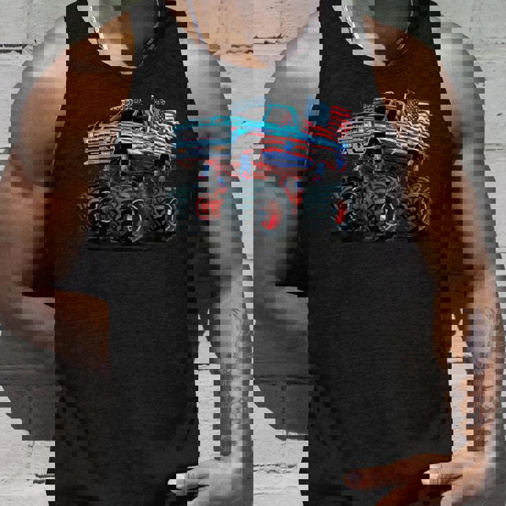 モンスタートラック 幼児用 キッズ アメリカ国旗 モンスタートラック タンクトップ 彼への贈り物